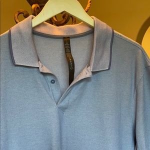 Men’s large light blue Lululemon polo shirt